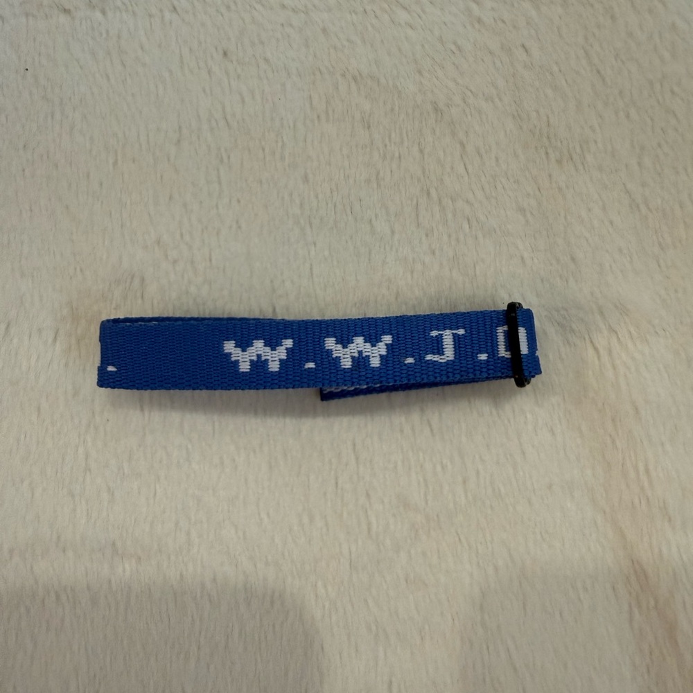 Blue W.W.J.D. Adjustable Braclet
